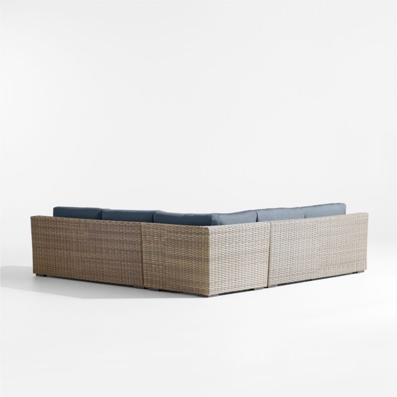 Abaco Resin Wicker 3-Piece L-Shaped Outdoor Sectional Sofa with Cast Harbor Sunbrella ® Cushions - image 8 of 8