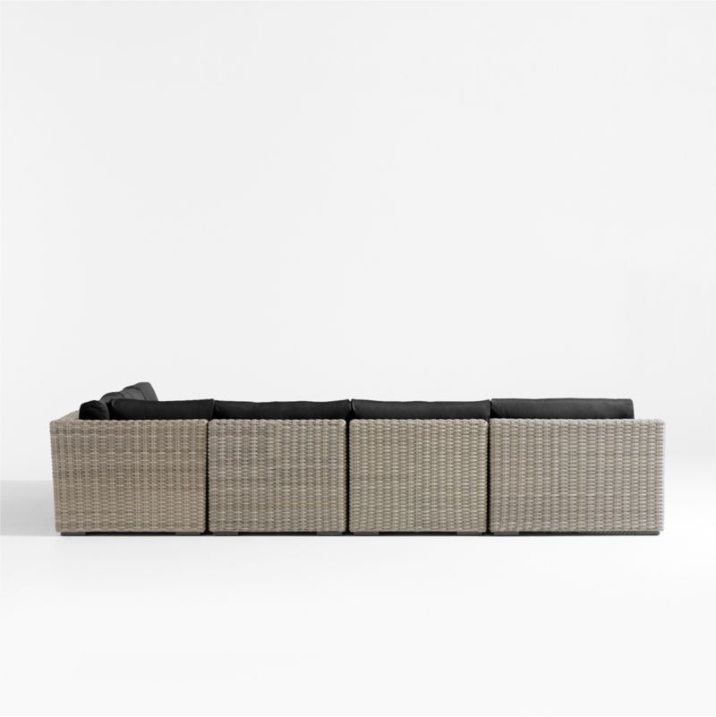 Abaco Resin Wicker 5-Piece Left-Arm Chaise Outdoor Sectional Sofa with Canvas Black Sunbrella ® Cushions - image 8 of 8