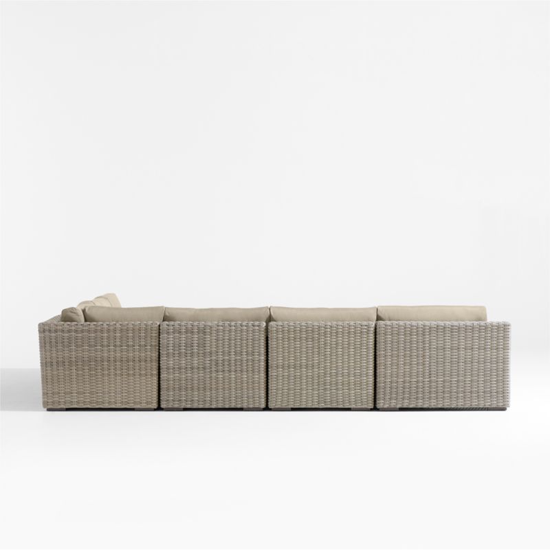 Abaco Resin Wicker 5-Piece Left-Arm Chaise Outdoor Sectional Sofa with Canvas Flax Sunbrella ® Cushions - image 8 of 8