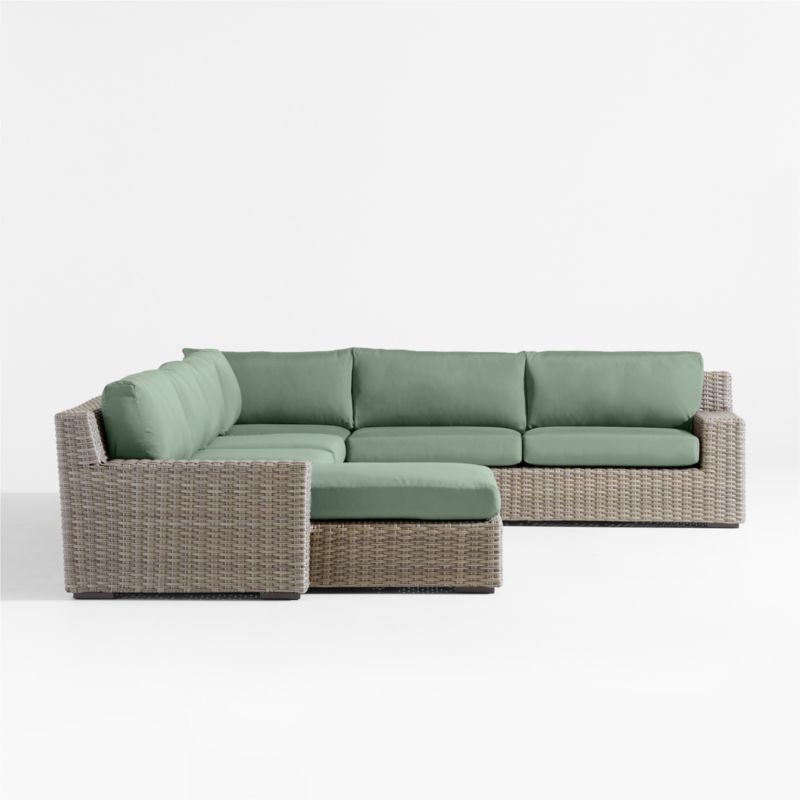 Abaco Resin Wicker 5-Piece Left-Arm Chaise Outdoor Sectional Sofa with Canvas Spa Sunbrella ® Cushions - image 9 of 10