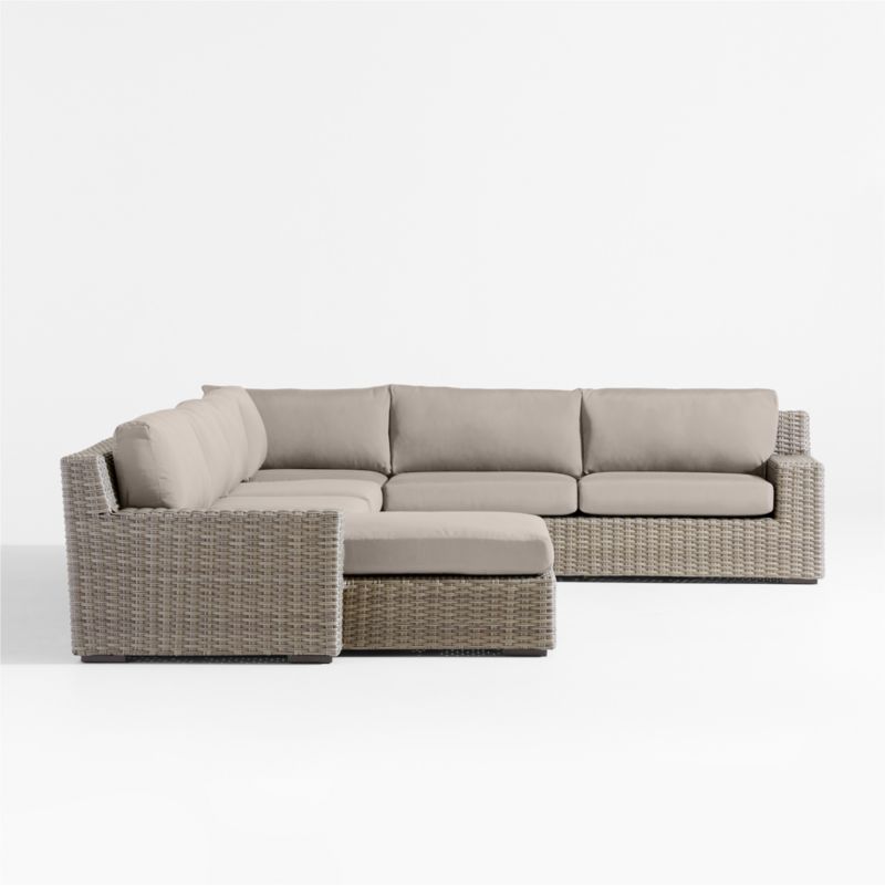 Abaco Resin Wicker 5-Piece Left-Arm Chaise Outdoor Sectional Sofa with Cast Ash Sunbrella ® Cushions - image 7 of 8