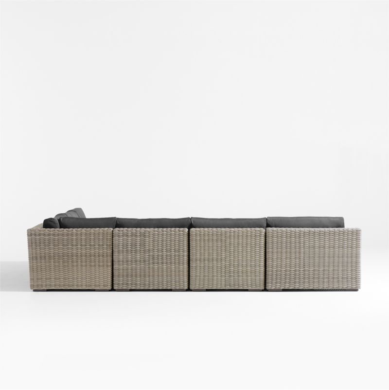 Abaco Resin Wicker 5-Piece Left-Arm Chaise Outdoor Sectional Sofa with Cast Charcoal Sunbrella ® Cushions - image 9 of 9