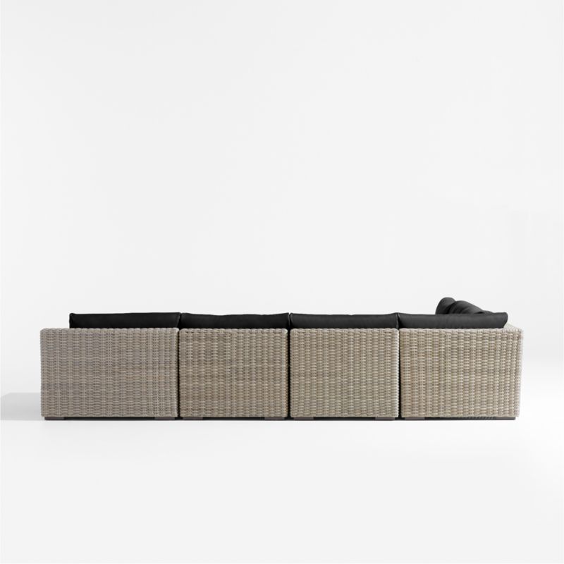 Abaco Resin Wicker 5-Piece Right-Arm Chaise Outdoor Sectional Sofa with Canvas Black Sunbrella ® Cushions - image 8 of 8