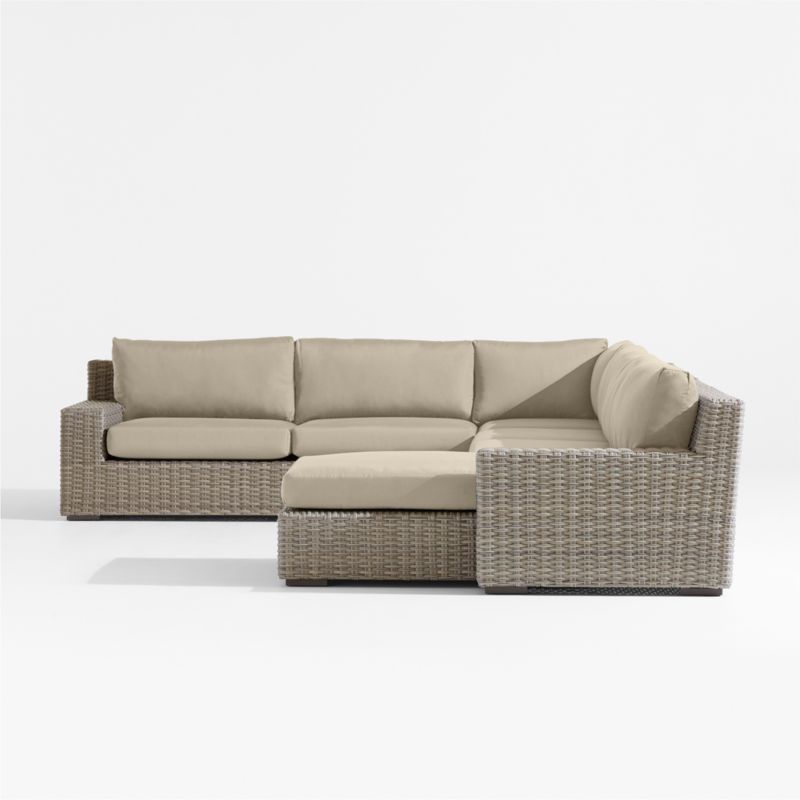 Abaco Resin Wicker 5-Piece Right-Arm Chaise Outdoor Sectional Sofa with Canvas Flax Sunbrella ® Cushions - image 7 of 8