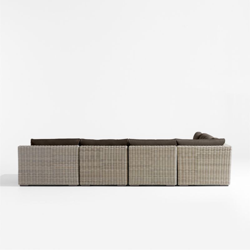 Abaco Resin Wicker 5-Piece Right-Arm Chaise Outdoor Sectional Sofa with Canvas Java Sunbrella ® Cushions - image 8 of 8