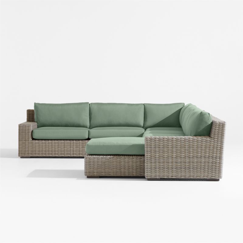 Abaco Resin Wicker 5-Piece Right-Arm Chaise Outdoor Sectional Sofa with Canvas Spa Sunbrella ® Cushions - image 9 of 10