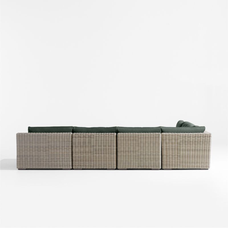 Abaco Resin Wicker 5-Piece Right-Arm Chaise Outdoor Sectional Sofa with Cast Ivy Sunbrella ® Cushions - image 8 of 8