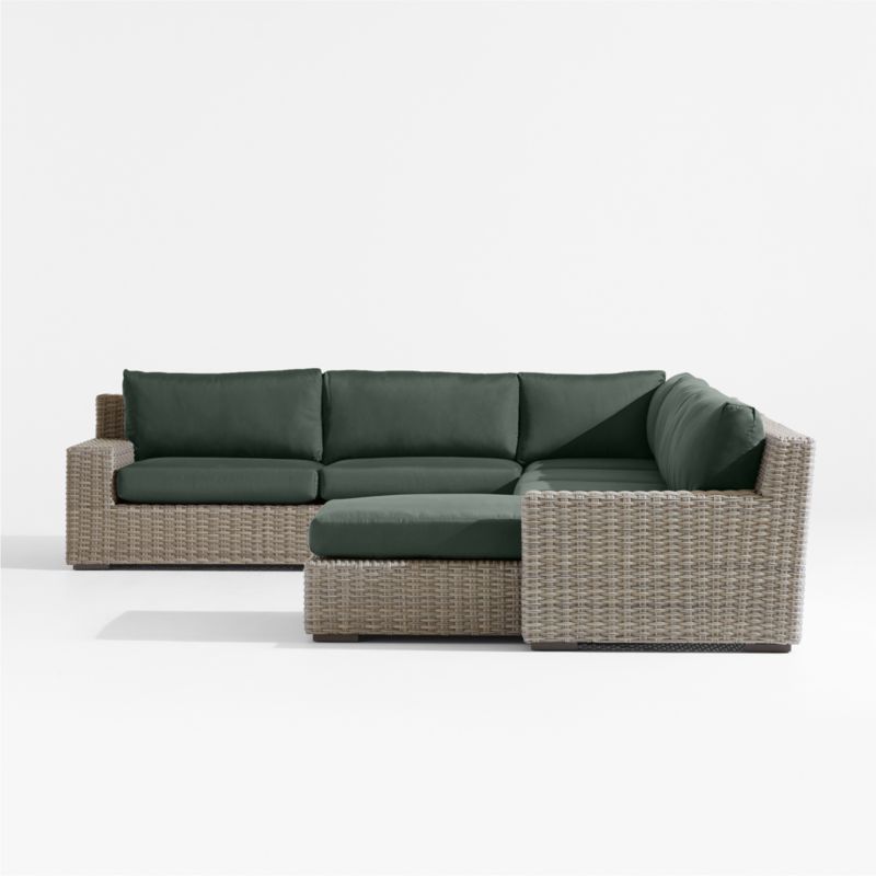 Abaco Resin Wicker 5-Piece Right-Arm Chaise Outdoor Sectional Sofa with Cast Ivy Sunbrella ® Cushions - image 7 of 8