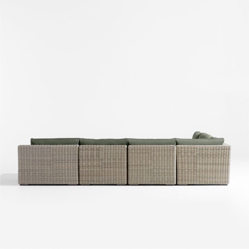 Abaco Resin Wicker 5-Piece Right-Arm Chaise Outdoor Sectional Sofa with Cast Sage Sunbrella ® Cushions - image 8 of 8