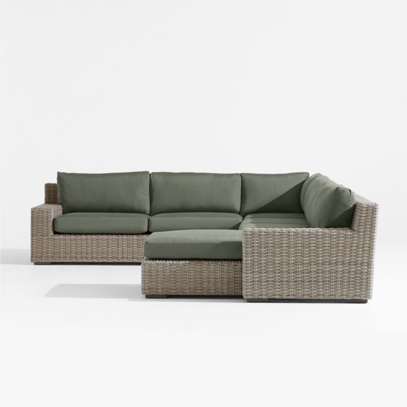 Abaco Resin Wicker 5-Piece Right-Arm Chaise Outdoor Sectional Sofa with Cast Sage Sunbrella ® Cushions - image 7 of 8