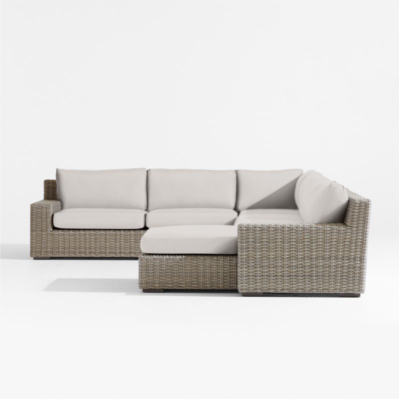 Abaco Resin Wicker 5-Piece Right-Arm Chaise Outdoor Sectional Sofa with Cast Silver Sunbrella ® Cushions - image 7 of 8