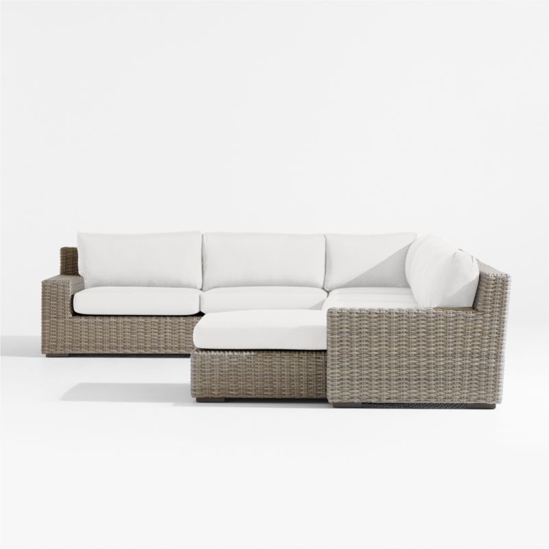 Abaco Resin Wicker 5-Piece Right-Arm Chaise Outdoor Sectional Sofa with White Sand Sunbrella ® Cushions - image 5 of 7