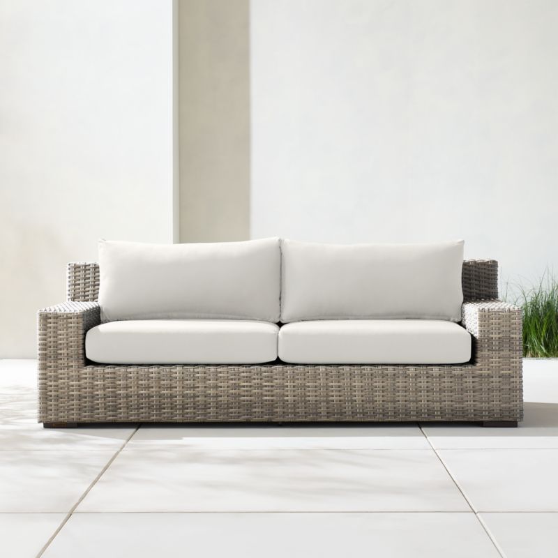 Abaco 83" Resin Wicker Outdoor Sofa with Cast Ash Sunbrella® Cushions - image 3 of 16