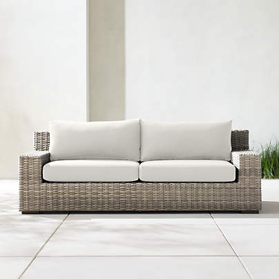Abaco 83" Resin Wicker Outdoor Sofa with Sunbrella ® Cushions