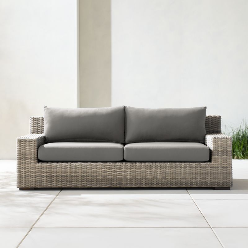 Abaco 83" Outdoor Sofa with Canvas Charcoal Sunbrella ® Cushions - image 7 of 18
