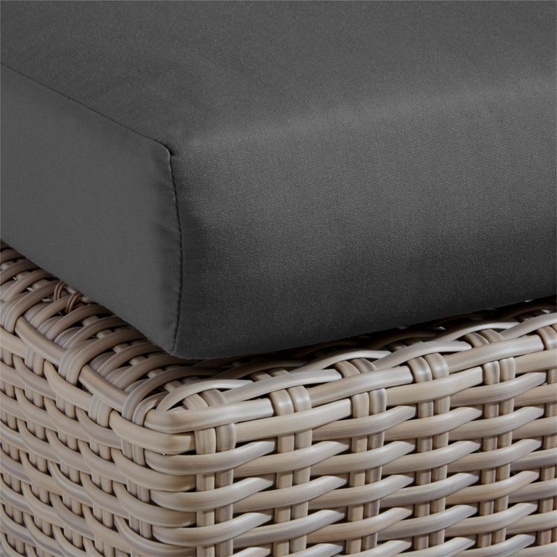 Abaco Grey Resin Wicker Outdoor Armless Chair with Charcoal Sunbrella ® Cushion