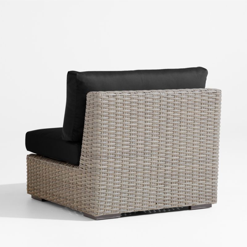 Abaco Resin Wicker Outdoor Armless Chair with Canvas Black Sunbrella ® Cushions - image 4 of 6
