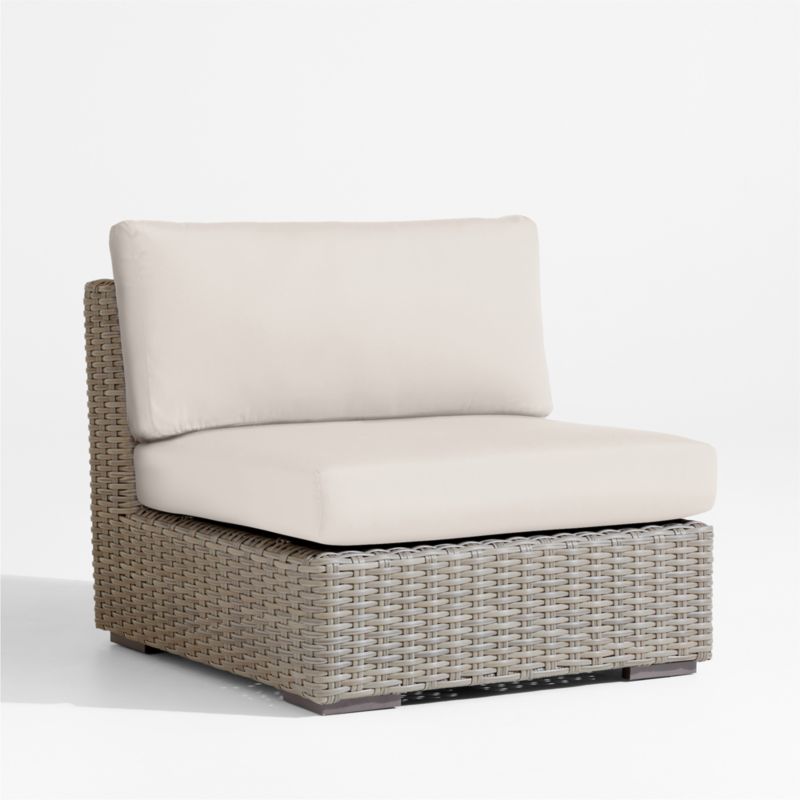 Abaco Resin Wicker Outdoor Armless Chair with Canvas Canvas Sunbrella ® Cushions - image 2 of 6