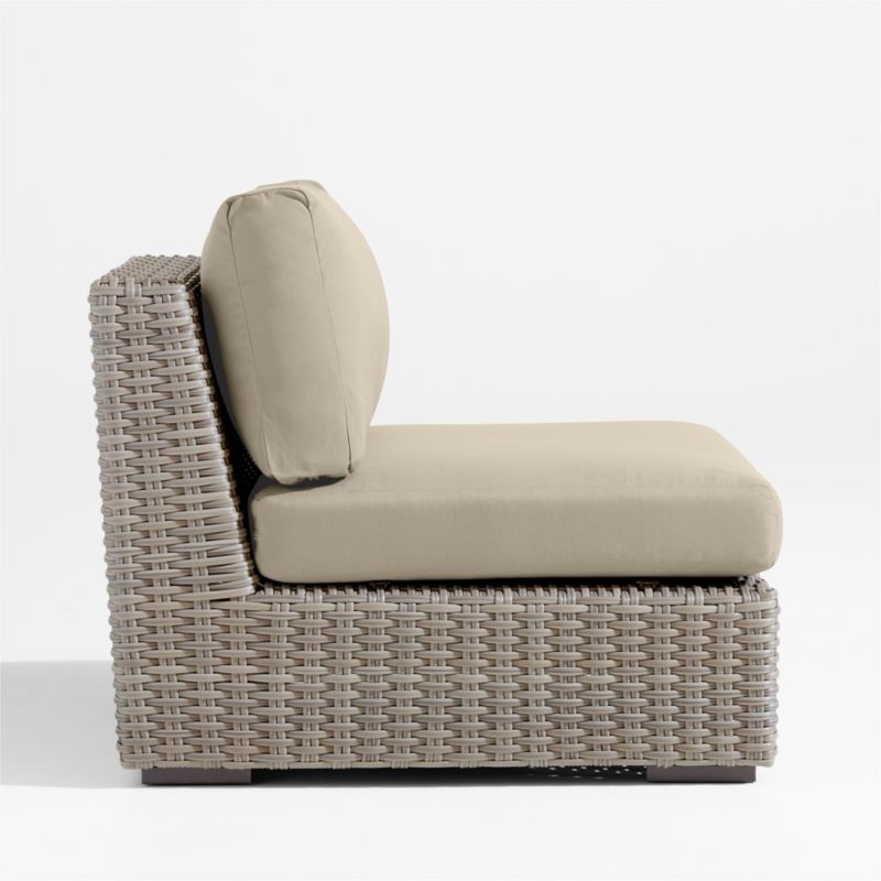 Abaco Resin Wicker Outdoor Armless Chair with Canvas Flax Sunbrella ® Cushions - image 3 of 6