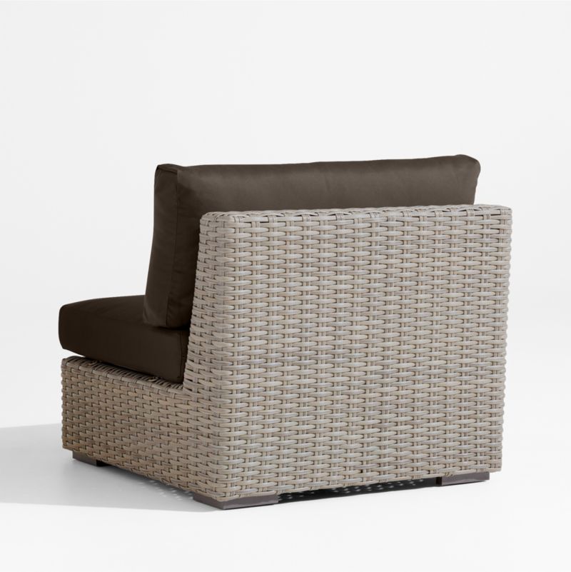 Abaco Resin Wicker Outdoor Armless Chair with Canvas Java Sunbrella ® Cushions - image 4 of 6