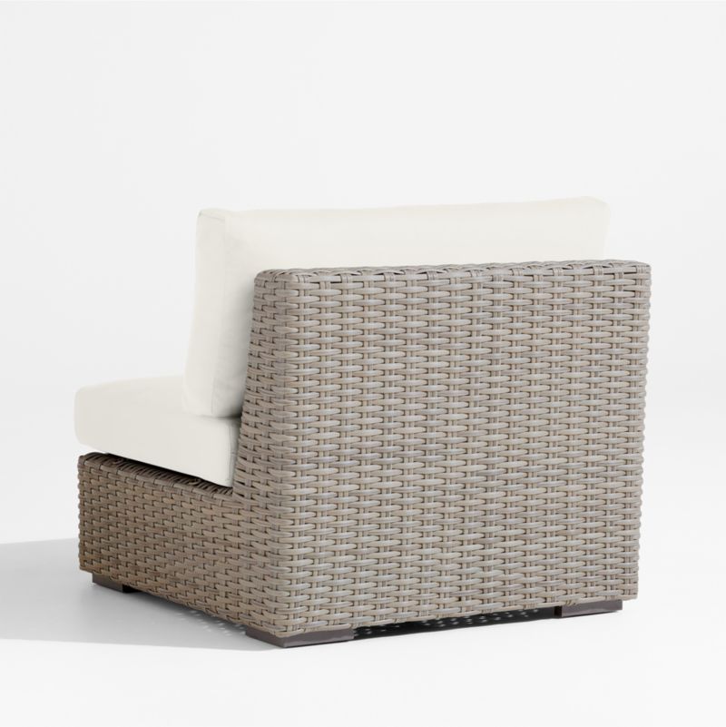 Abaco Resin Wicker Outdoor Armless Chair with Canvas Natural Sunbrella ® Cushion - image 3 of 6