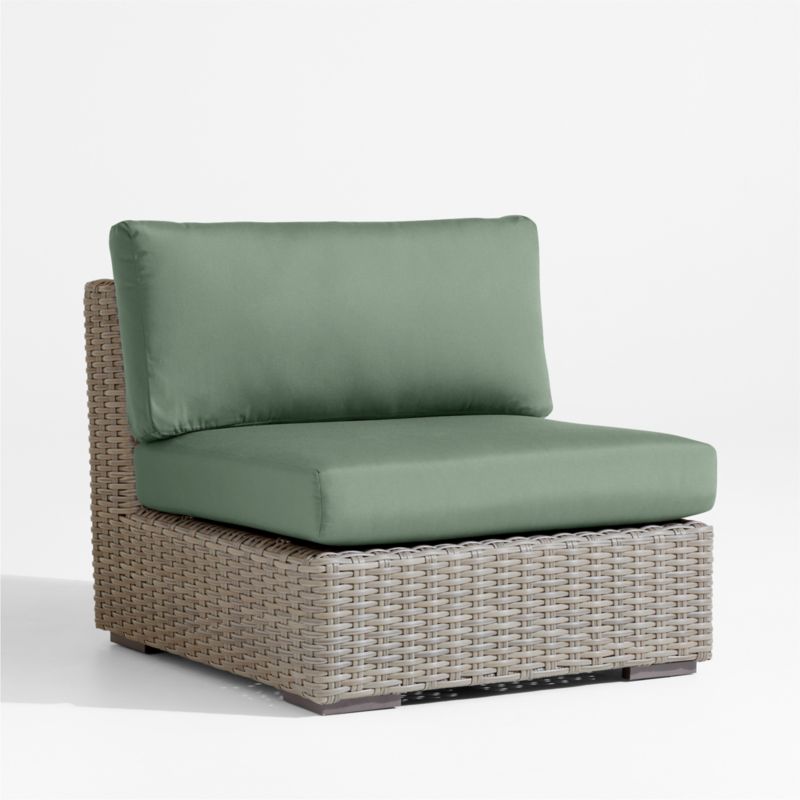 Abaco Resin Wicker Outdoor Armless Chair with Canvas Spa Sunbrella ® Cushions - image 2 of 6