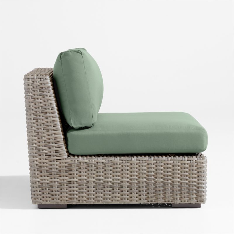 Abaco Resin Wicker Outdoor Armless Chair with Canvas Spa Sunbrella ® Cushions - image 3 of 6