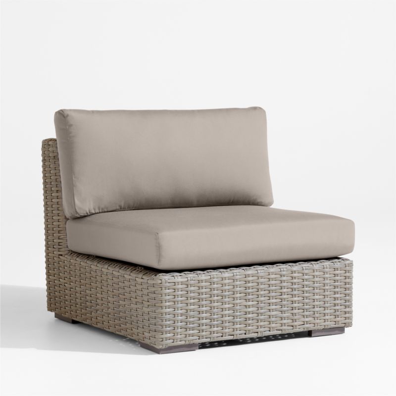 Abaco Resin Wicker Outdoor Armless Chair with Cast Ash Sunbrella ® Cushions - image 2 of 6
