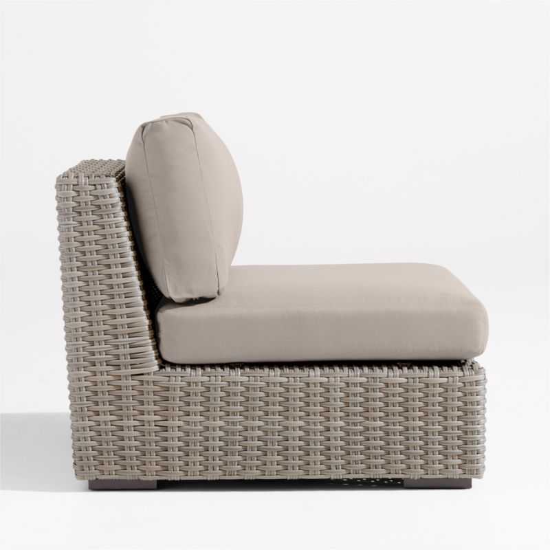 Abaco Resin Wicker Outdoor Armless Chair with Cast Ash Sunbrella ® Cushions - image 3 of 6
