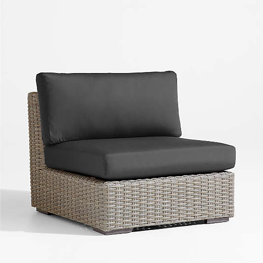 Abaco All-Weather Wicker Outdoor Armless Chair with Sunbrella ® Cushion