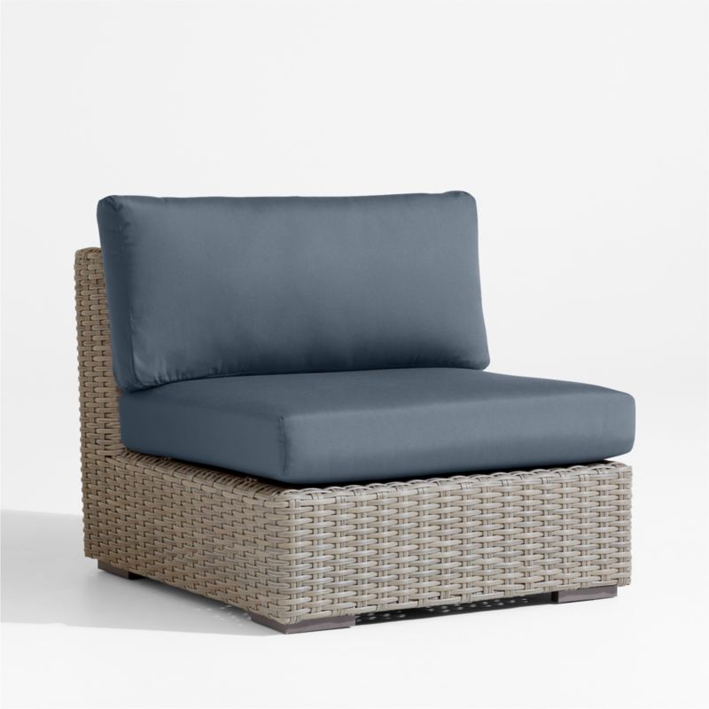 Abaco Resin Wicker Outdoor Armless Chair with Cast Harbor Sunbrella ® Cushions - image 2 of 6