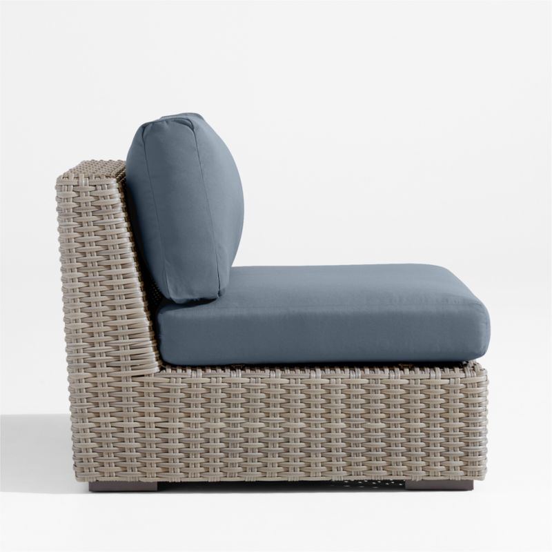Abaco Resin Wicker Outdoor Armless Chair with Cast Harbor Sunbrella ® Cushions - image 3 of 6