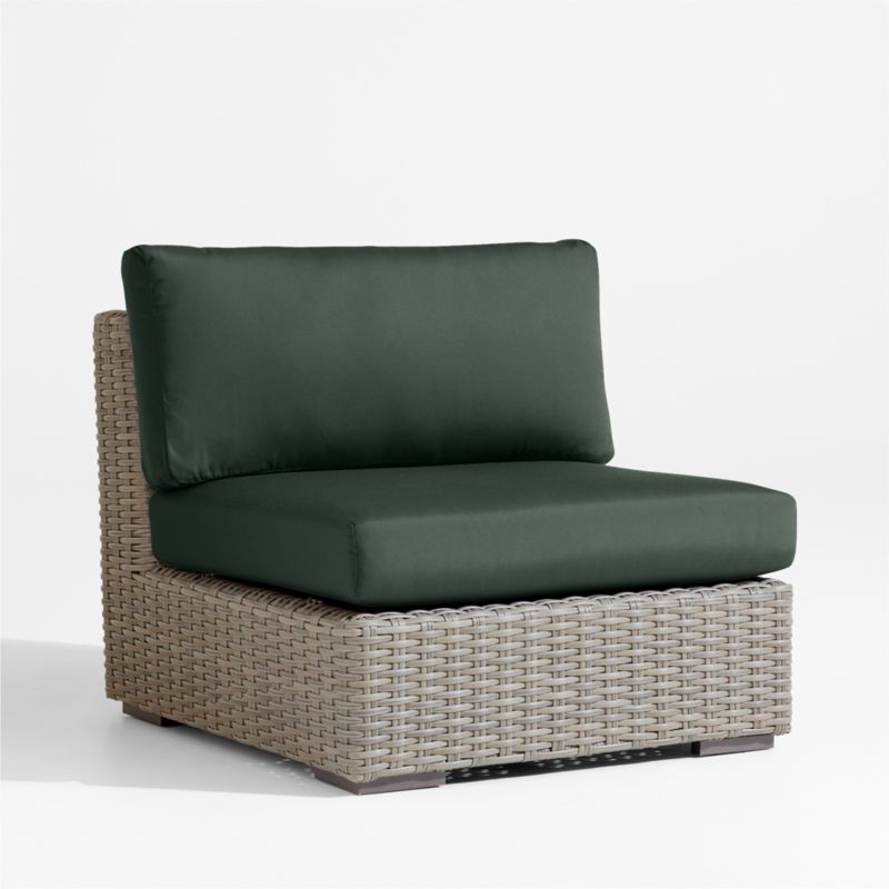 Abaco Resin Wicker Outdoor Armless Chair with Cast Ivy Sunbrella ® Cushions - image 2 of 6