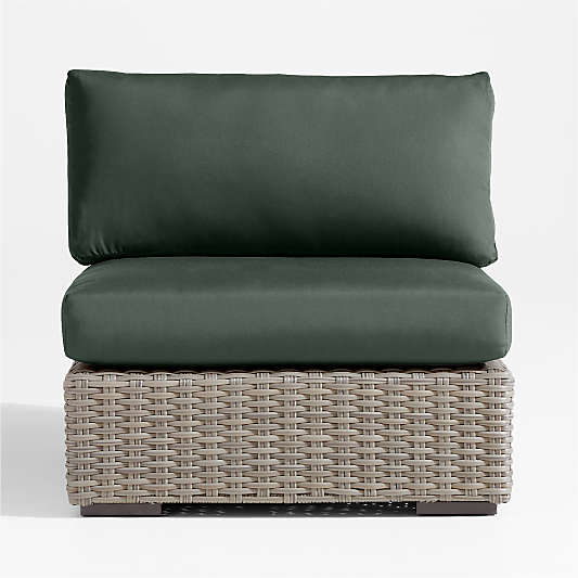 Abaco Resin Wicker Outdoor Armless Chair with Cast Ivy Sunbrella ® Cushions