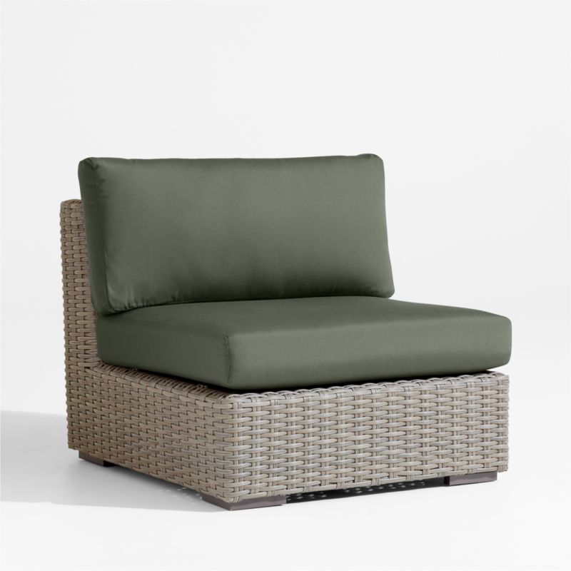 Abaco Resin Wicker Outdoor Armless Chair with Cast Sage Sunbrella ® Cushions - image 2 of 6