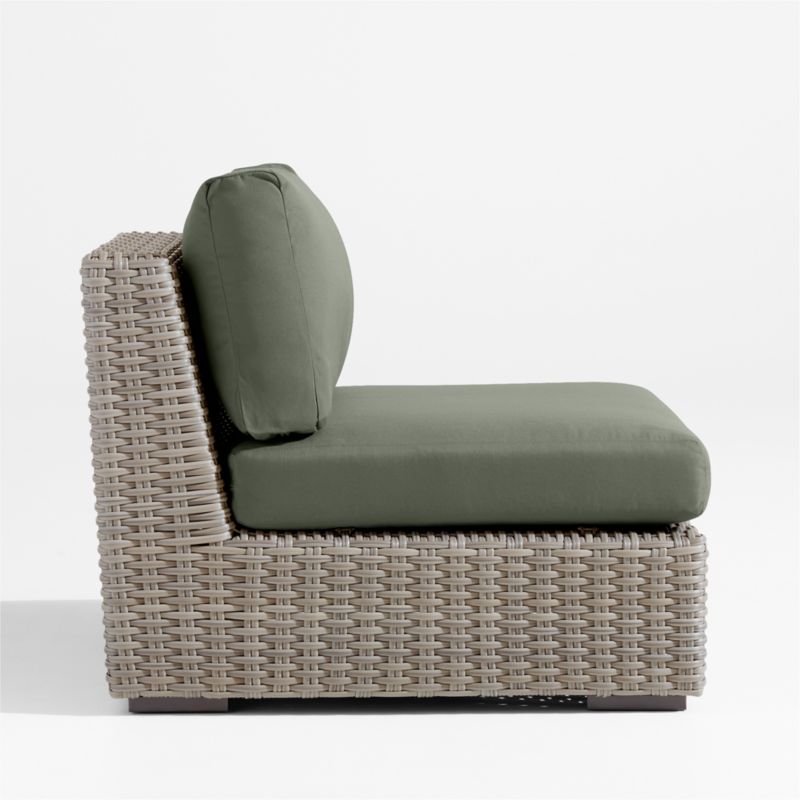 Abaco Resin Wicker Outdoor Armless Chair with Cast Sage Sunbrella ® Cushions - image 3 of 6