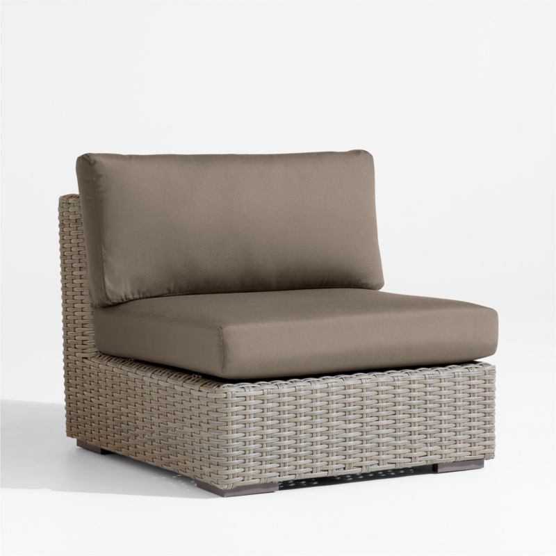 Abaco Resin Wicker Outdoor Armless Chair with Cast Shale Sunbrella ® Cushions - image 2 of 6