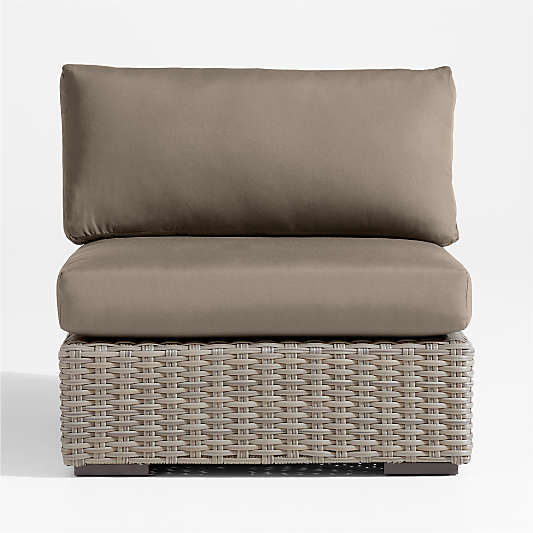 Abaco All-Weather Wicker Outdoor Armless Chair with Cast Shale Sunbrella ® Cushions