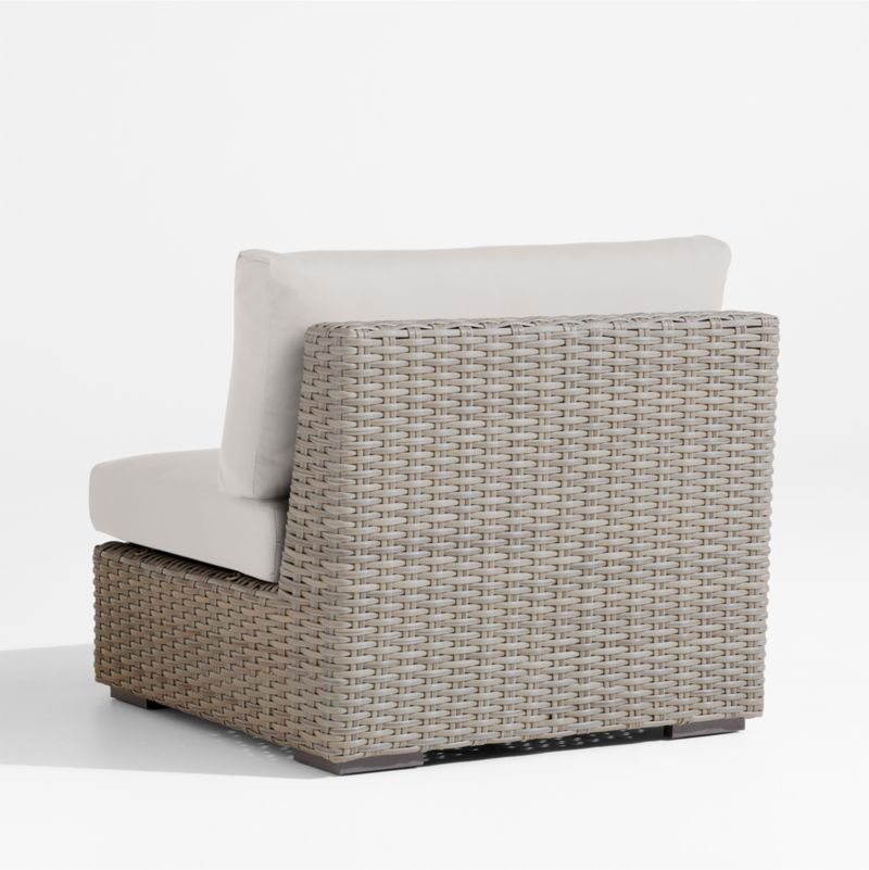 Abaco Resin Wicker Outdoor Armless Chair with Cast Silver Sunbrella ® Cushions - image 5 of 7