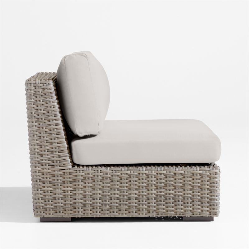 Abaco Resin Wicker Outdoor Armless Chair with Cast Silver Sunbrella ® Cushions - image 4 of 7