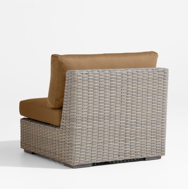 Abaco Resin Wicker Outdoor Armless Chair with Cast Teak Sunbrella ® Cushions - image 4 of 6