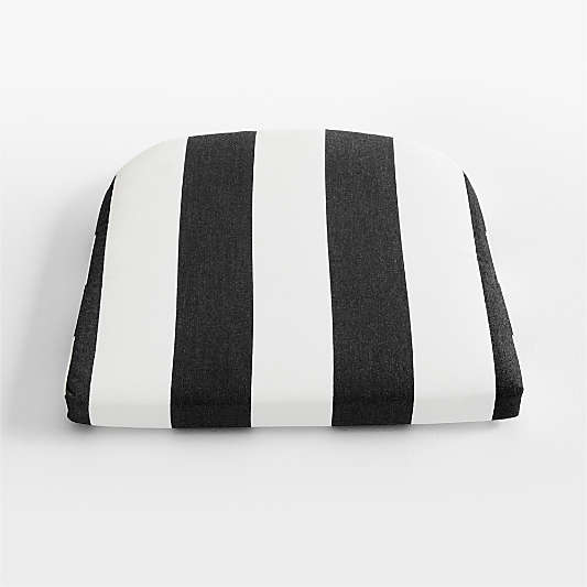 Replacement Abaco Black and White Cabana Stripe Sunbrella ® Dining Chair Cushion