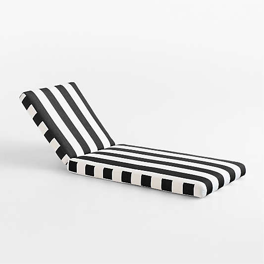 Replacement Abaco Black and White Cabana Stripe Sunbrella ® Sun Lounger Cushion
