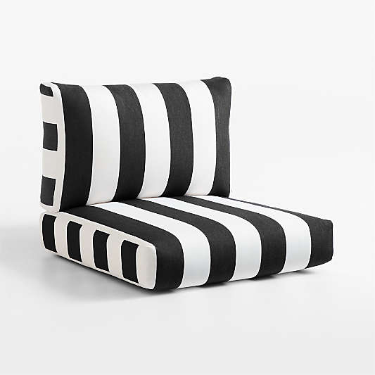 Replacement Abaco Cabana Black and White Stripe Sunbrella ® Lounge Chair Cushions