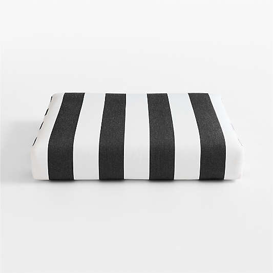 Replacement Abaco Cabana Black and White Stripe Sunbrella ® Ottoman Cushion