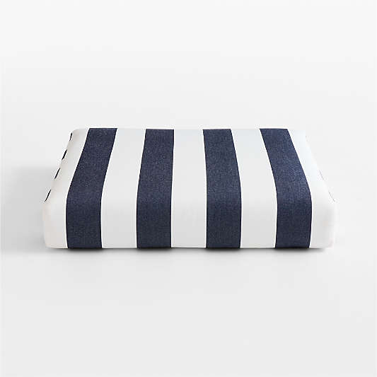 Replacement Abaco Navy and White Cabana Stripe Sunbrella ® Ottoman Cushion