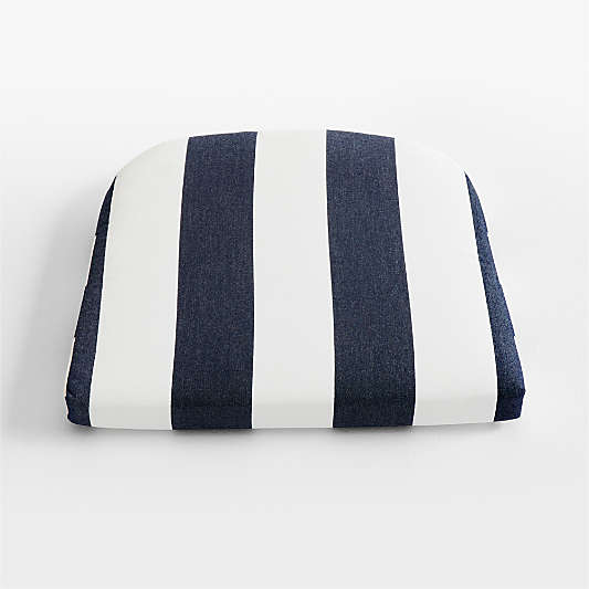 Replacement Abaco Navy and White Cabana Stripe Sunbrella ® Dining Chair Cushion
