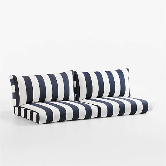 Replacement Abaco Navy and White Cabana Stripe Sunbrella ® Outdoor Sofa Cushions