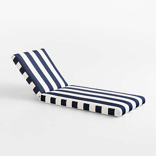Replacement Abaco Navy and White Cabana Stripe Stripe Sunbrella ® Sun Lounger Cushion