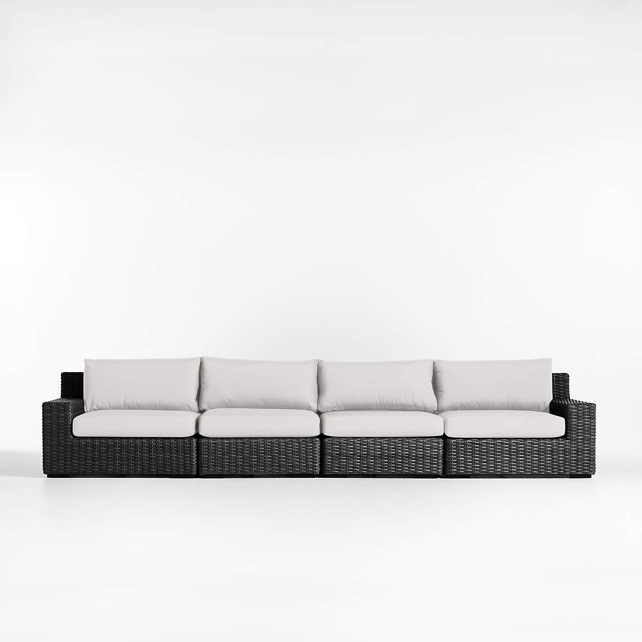 Abaco Charcoal Grey Resin Wicker 4Piece Outdoor Sectional Sofa with